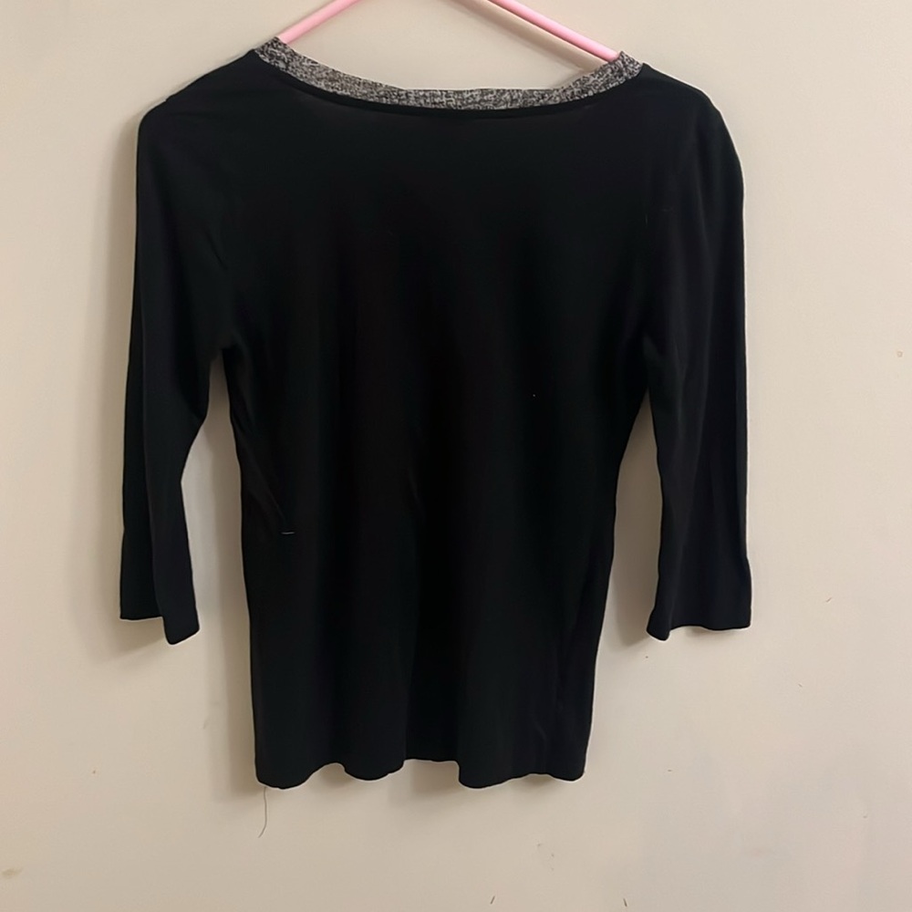 Ann Taylor Black bow tie blouse - Picture 3 of 4